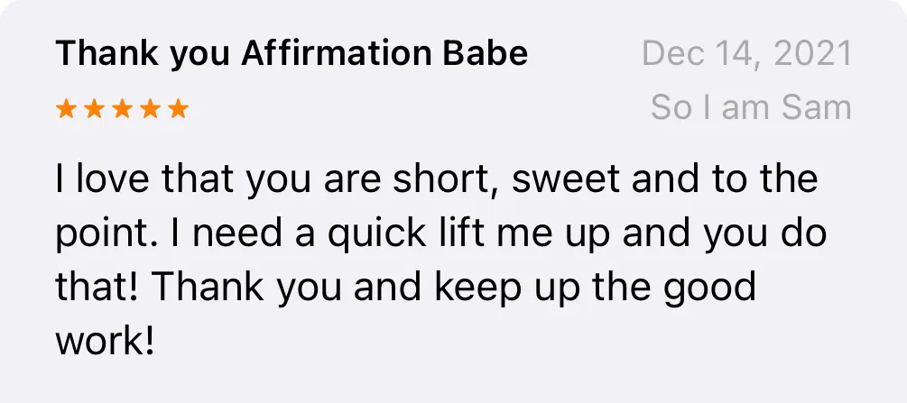 Podcast review: Thank You Affirmation Babe 2