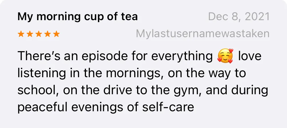 Podcast review: My Morning Cup of Tea